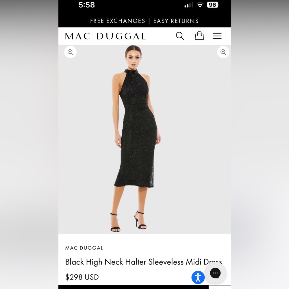 Mac Duggal Sparkling Black Sleeveless Dress